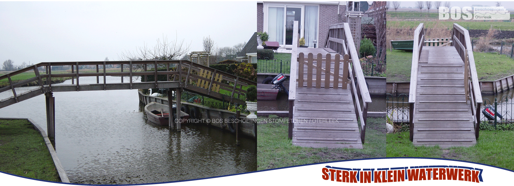 Bos Beschoeiingen - Oterleek - Stompetoren - Edwin Bos aan het werk. Vlonder en Beschoeiing